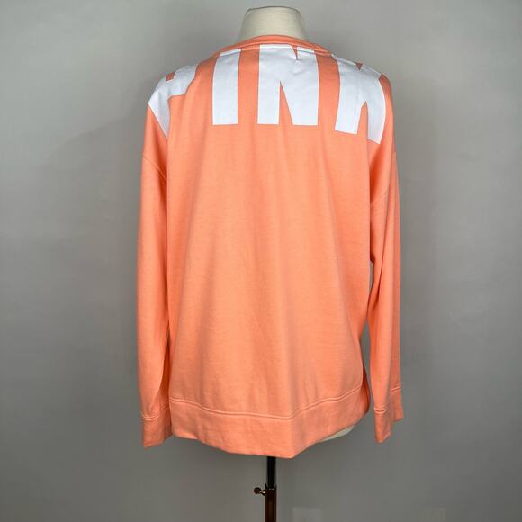 PINK | Peach Relaxed Fit Cotton Blend Comfy Sweatshirt | Women's Small - Picture 4 of 10